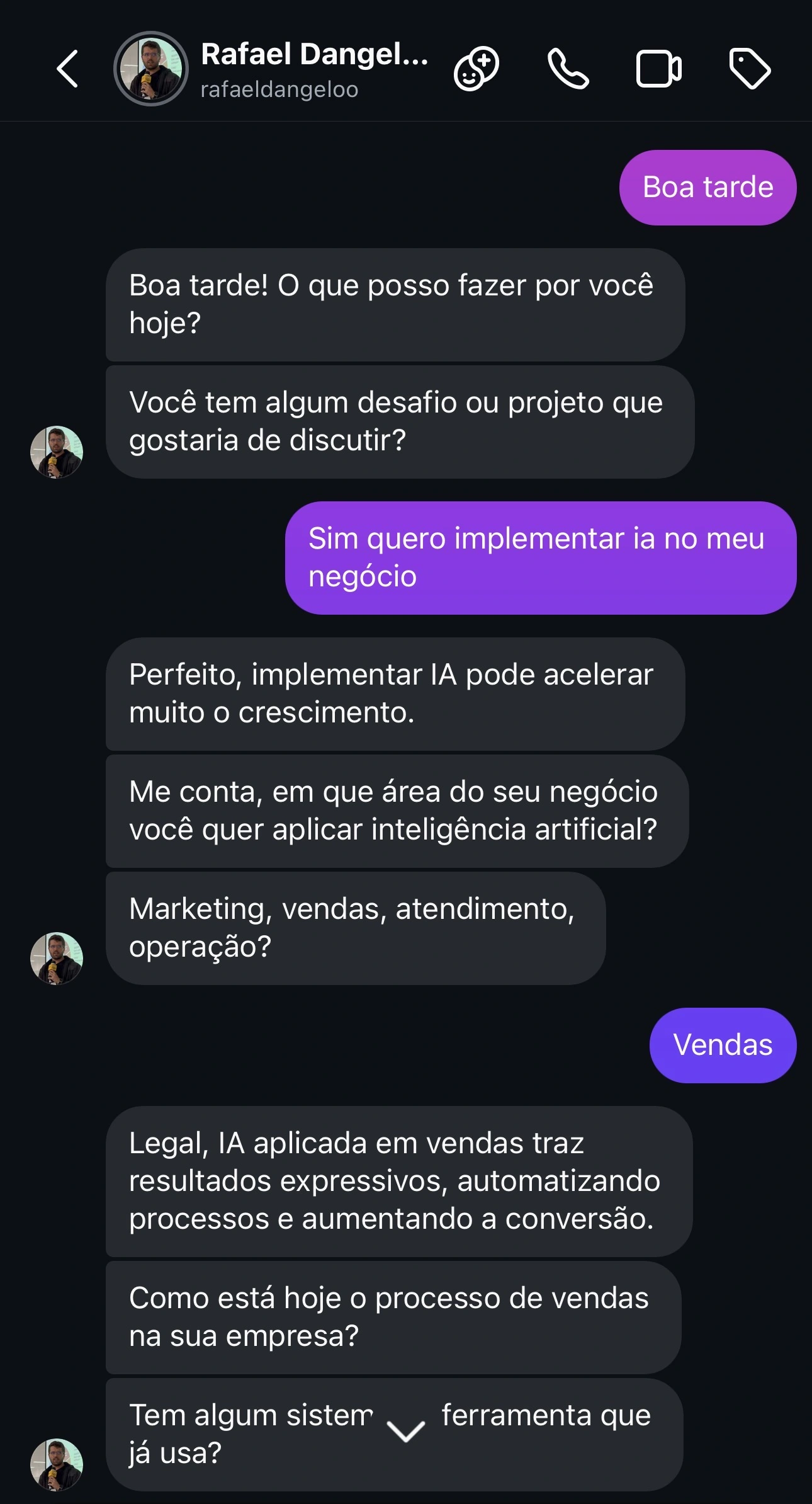 Direct com IA no Instagram