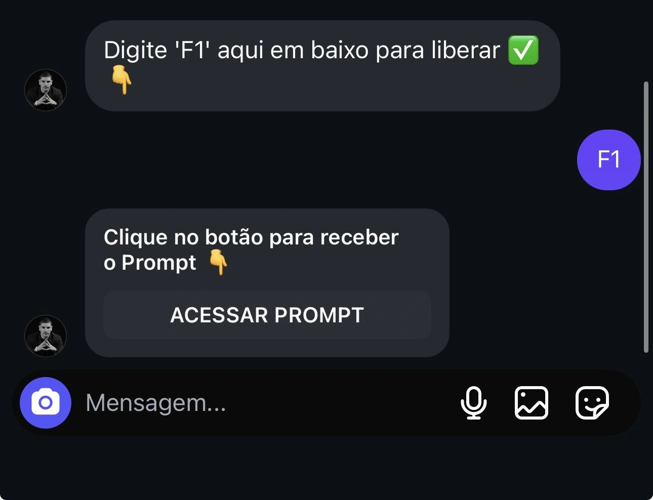 Enviando material automático